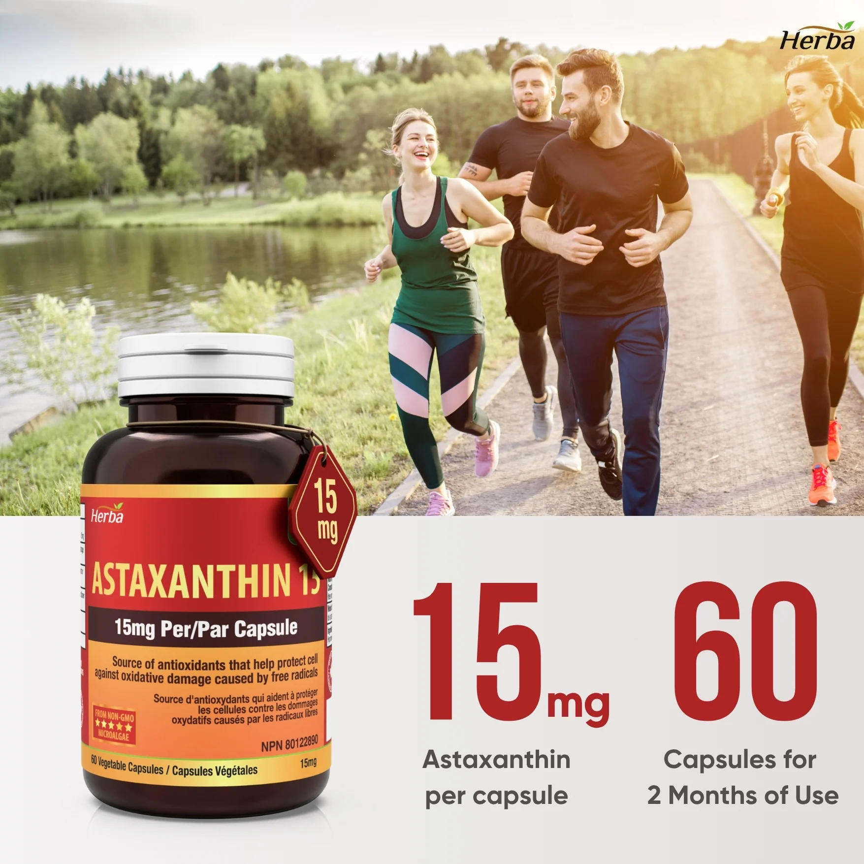 Astaxanthin Supplement 15mg – 60 Vegetable Capsules | Made in Canada - Image 4