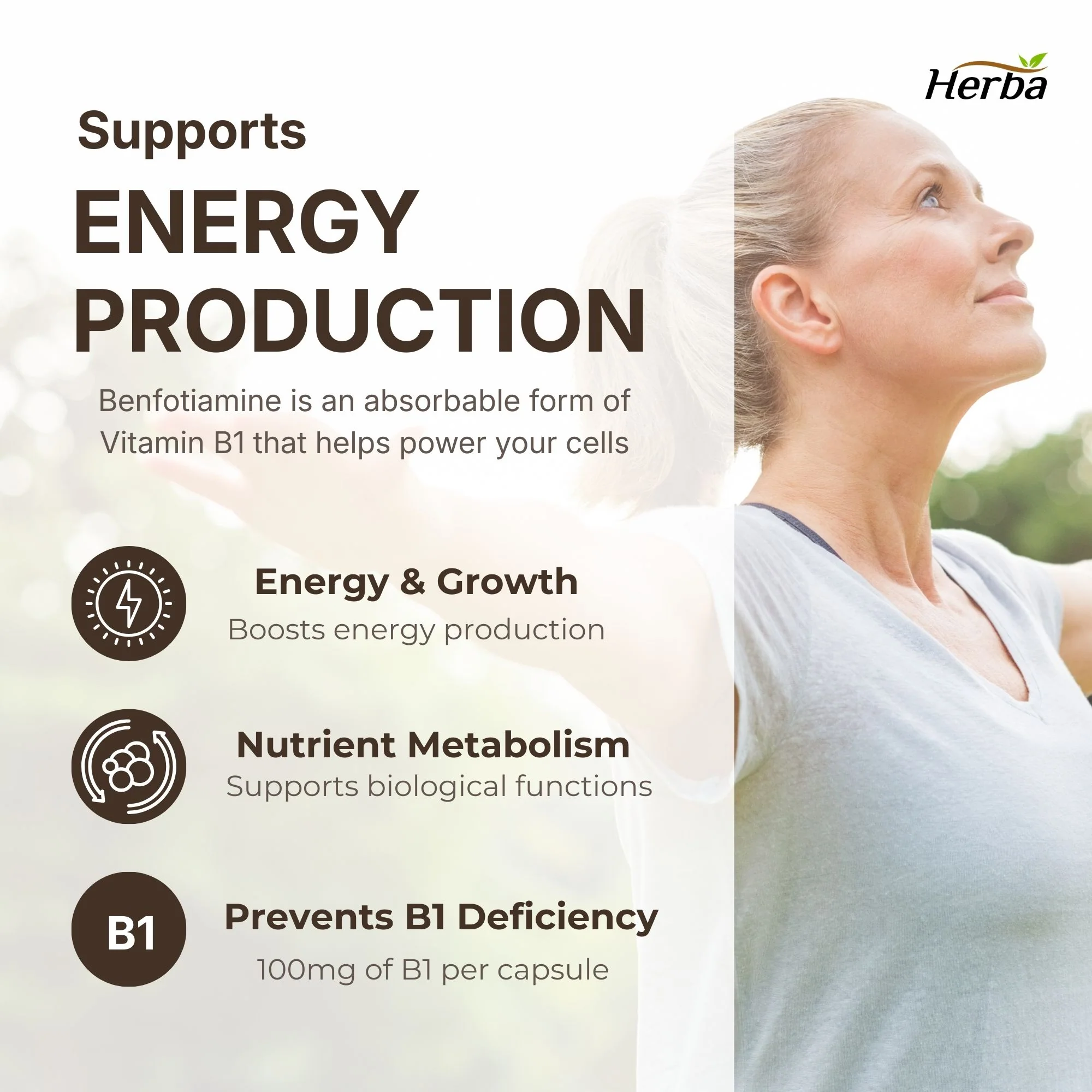 Benfotiamine 100mg - 120 Capsules | Fat Soluble Vitamin B1 | Made in Canada - Image 5