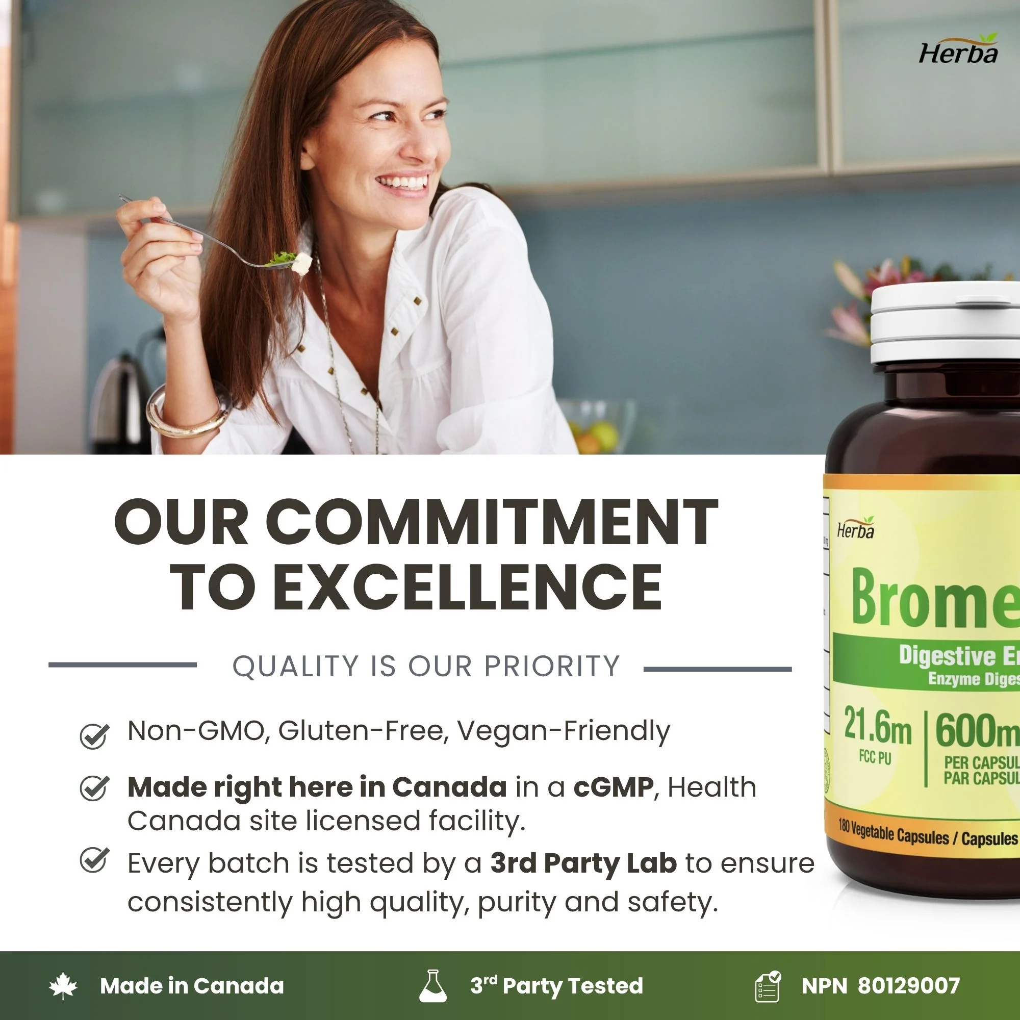 Bromelain Supplement 600mg – 180 Capsules | 2,400 GDU/g Max Potency - Image 8