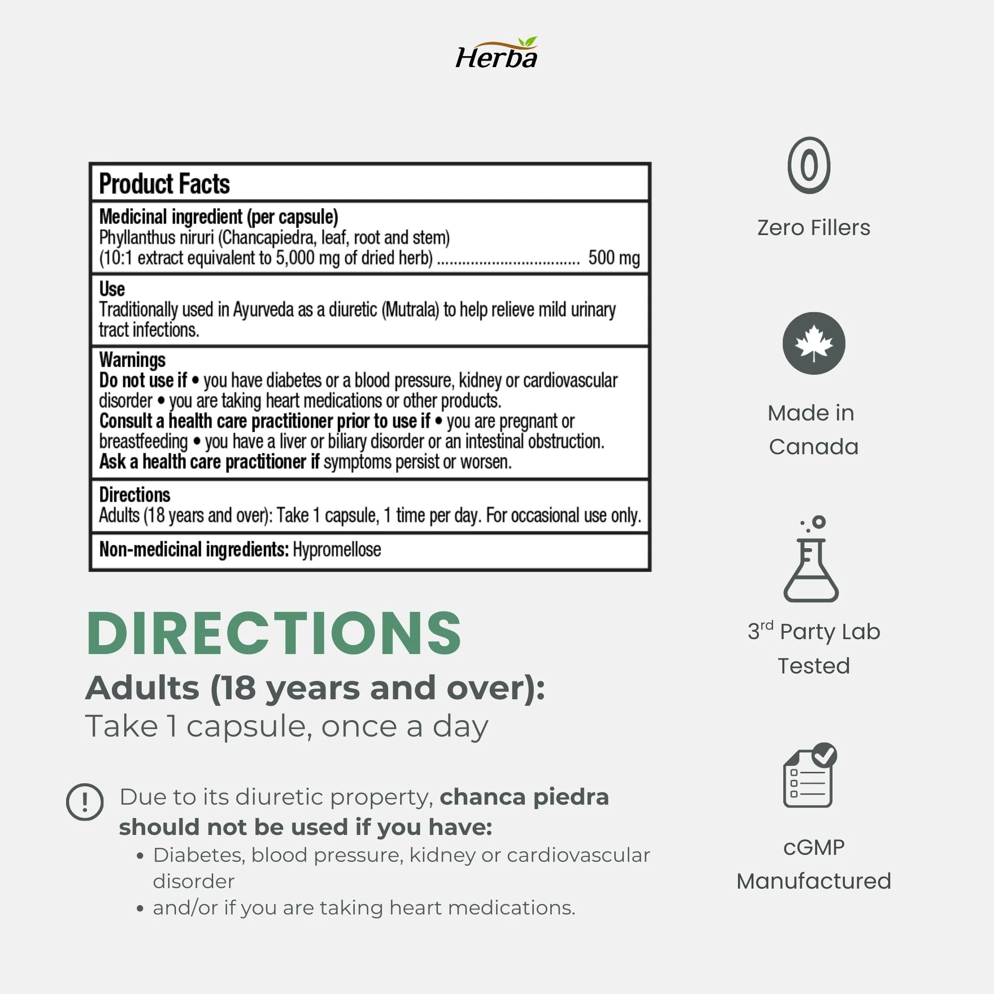 Chanca Piedra Extract - 180 Capsules | 5,000mg Equivalent | 10:1 Extract from 500mg | Made in Canada - Image 7