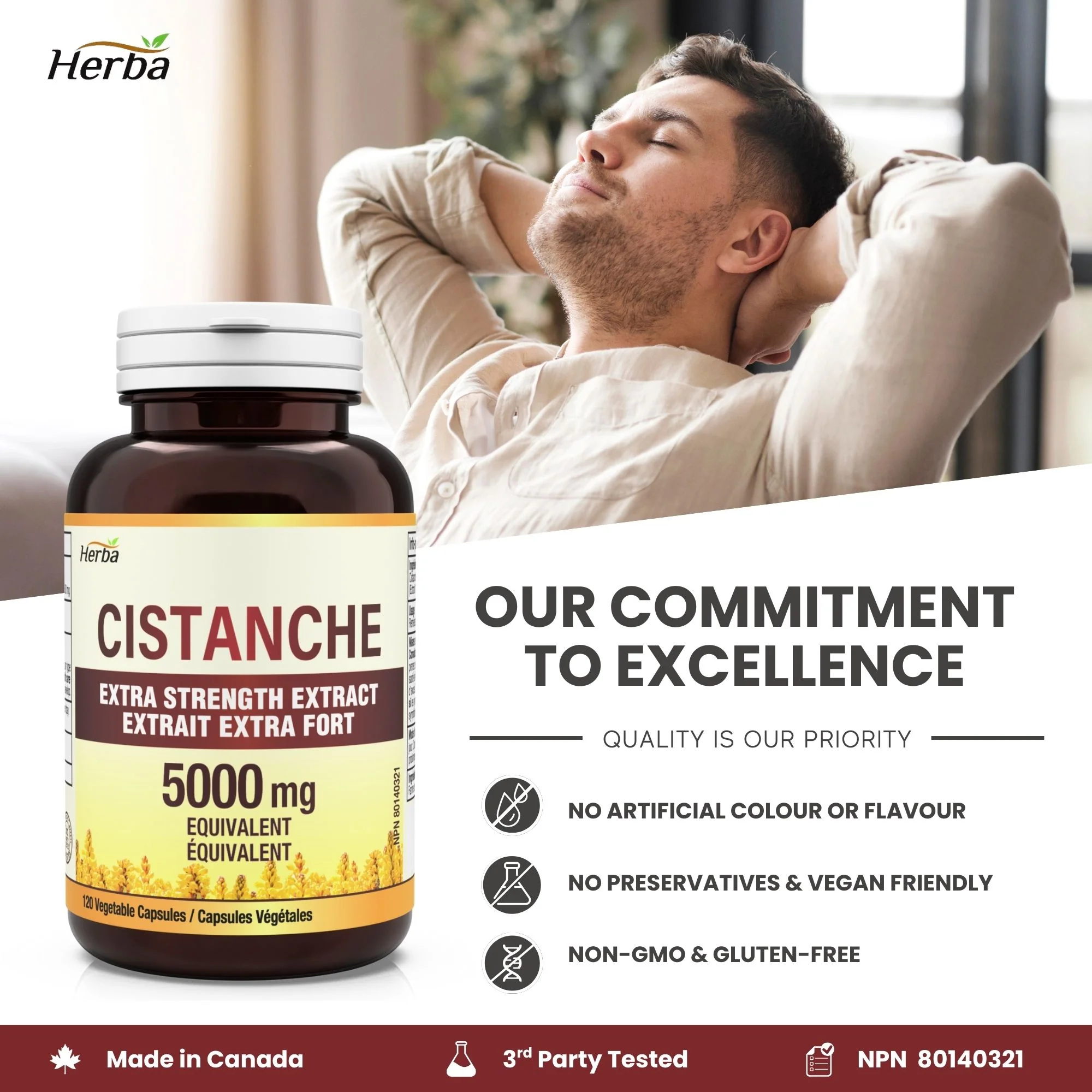 Cistanche Tubulosa Capsules – 120 Capsules | 5,000mg Equivalent | 10: 1 Extract | Made in Canada - Image 9