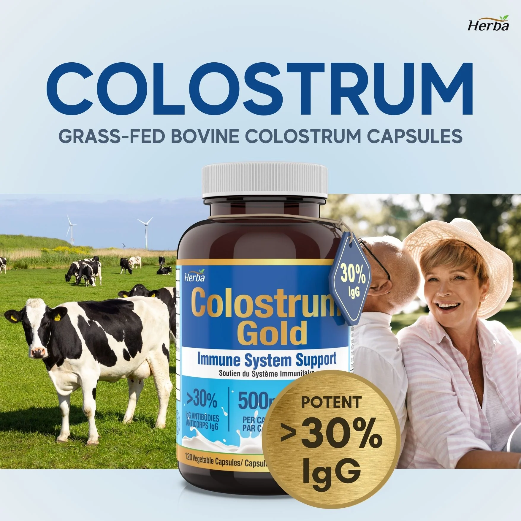 Bovine Colostrum Supplements 500mg - 120 Capsules | Rich in Lactoferrin and Immunoglobulins | 30% IgG - Image 3