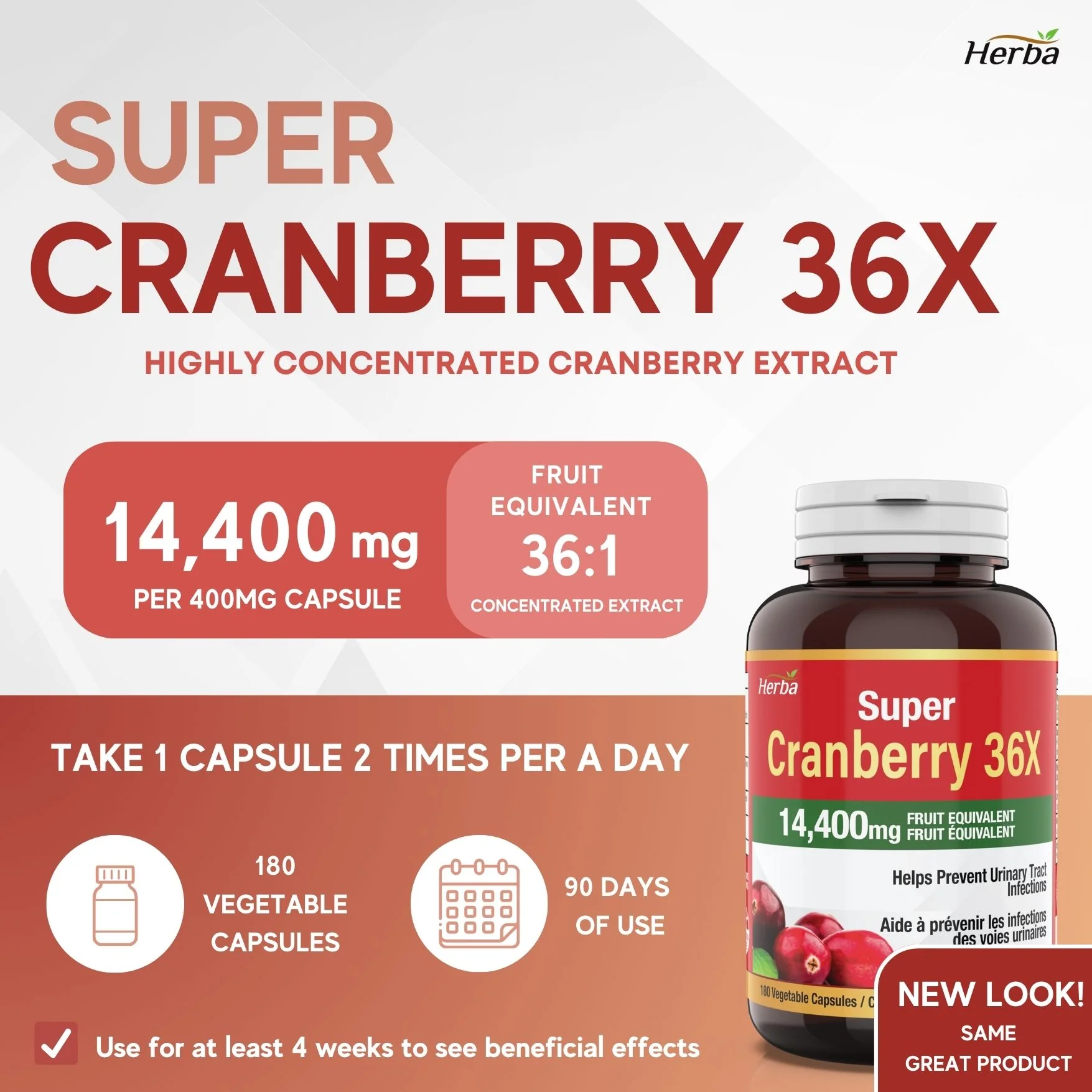 Cranberry Pills for Women and Men – 180 Cranberry Capsules | 28,800mg Per Day | 36:1 Concentration - Image 3