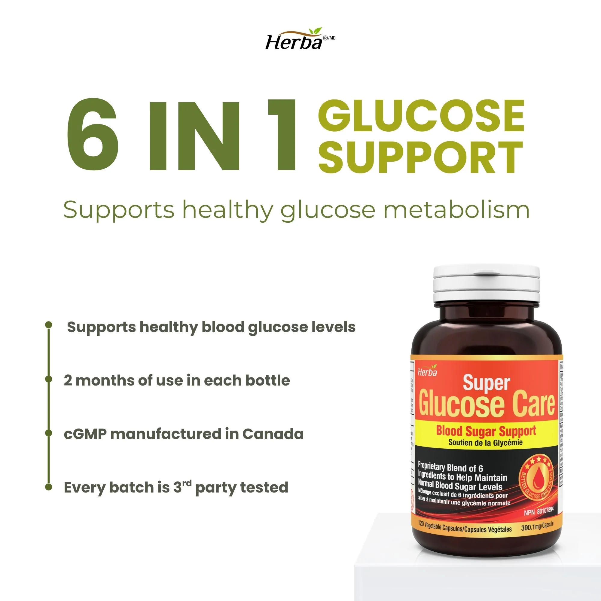 Glucose Care - 120 Capsules | Blood Sugar Support with 6 Ingredients - Image 3