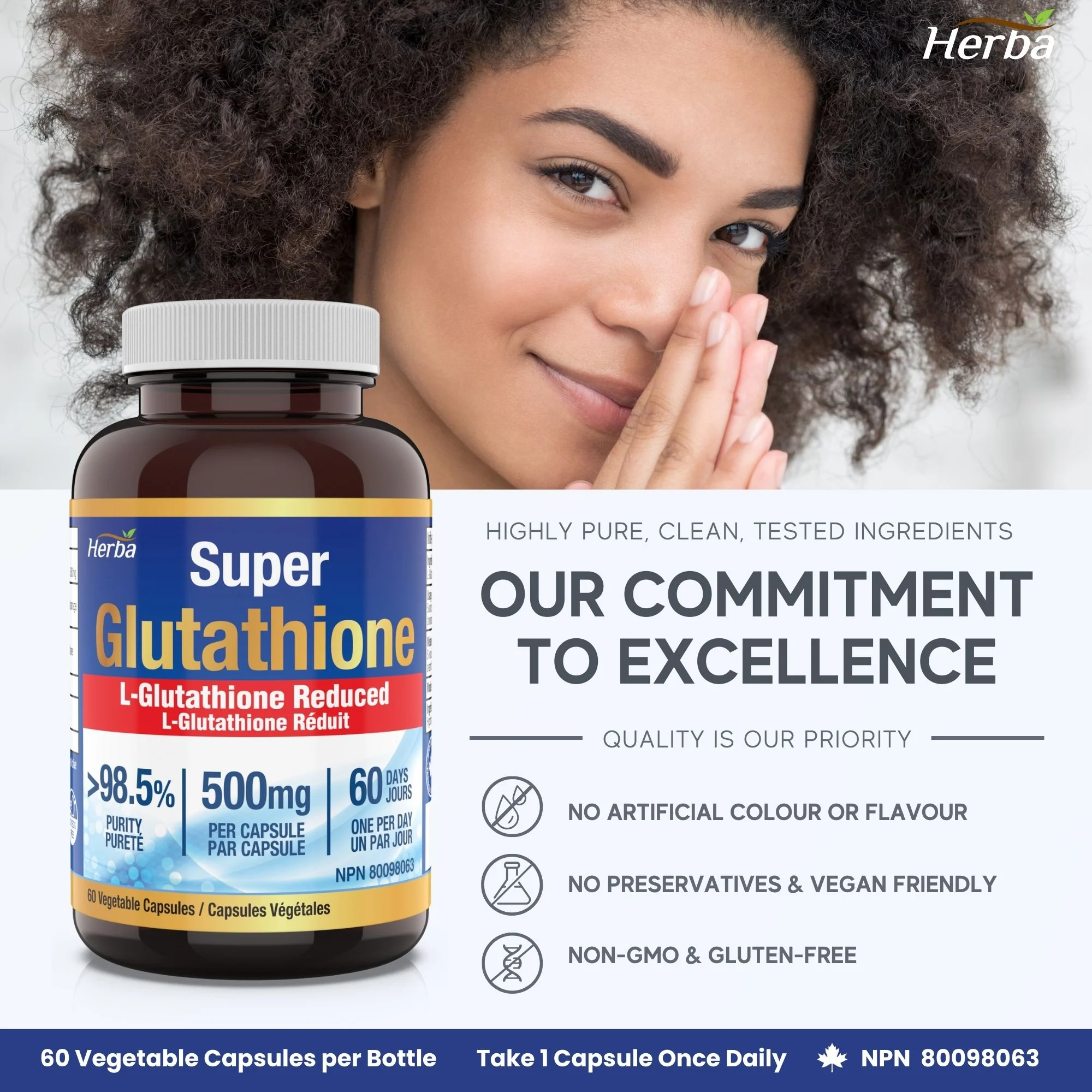 Glutathione Supplements 500mg, 60 Vegetable Capsules-L-Glutathione Reduced Active Form - Image 8