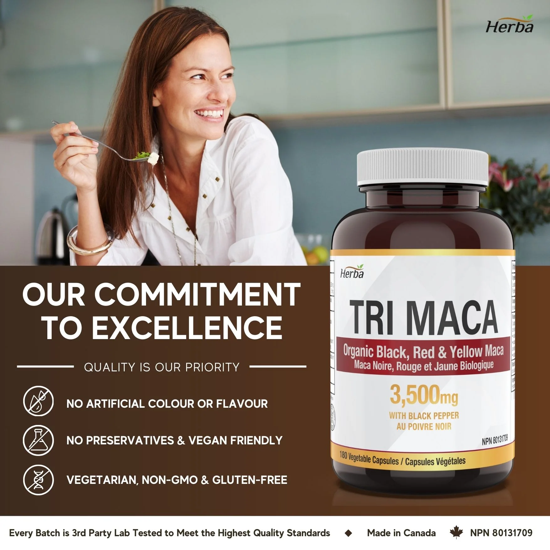 Organic Tri Maca Capsules 3500mg – 180 Capsules | Sourced from Peru | Made in Canada - Image 7