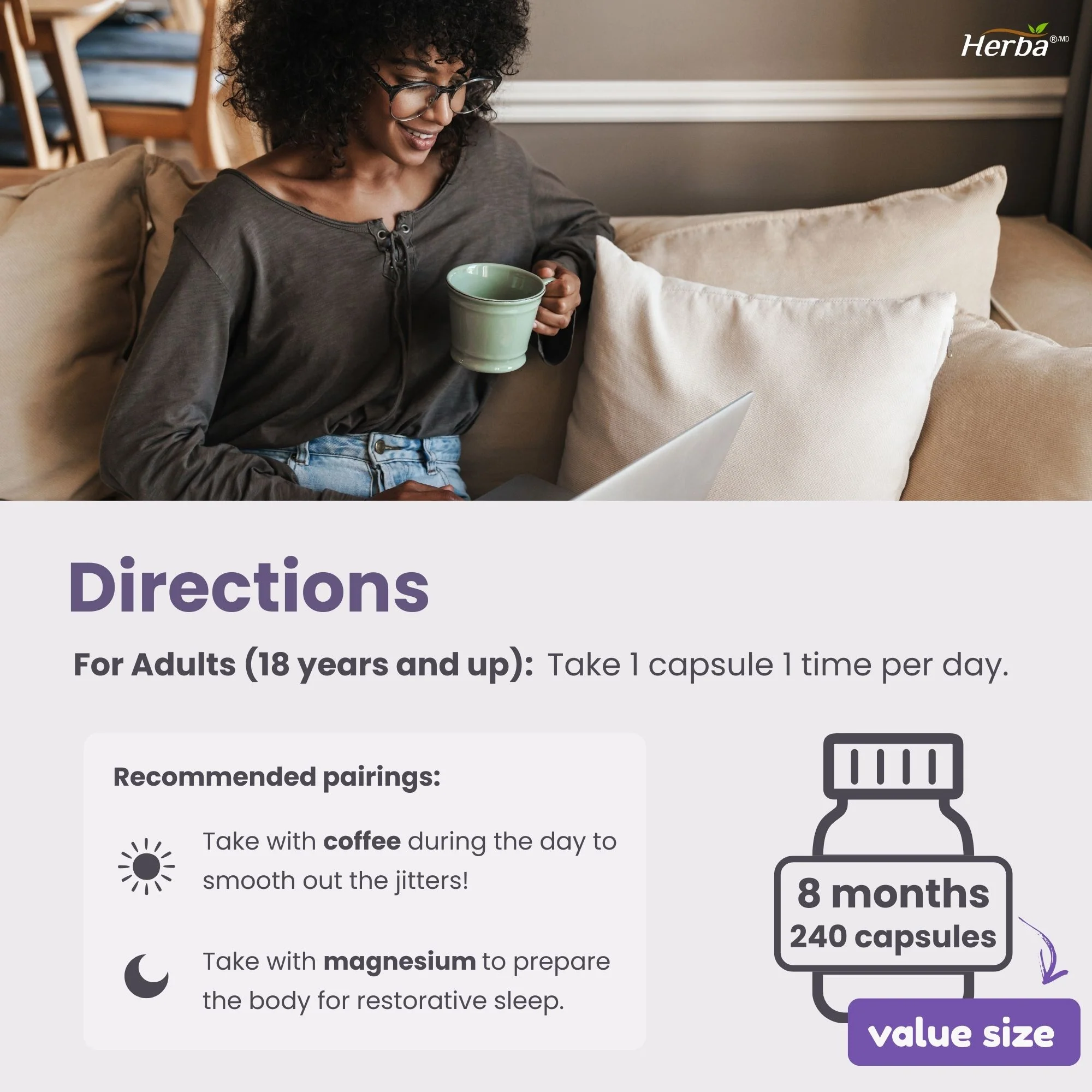 L-Theanine Supplement 250mg – 240 Capsules | Promotes Relaxation Without Drowsiness | 8 Month Supply | Made in Canada - Image 6