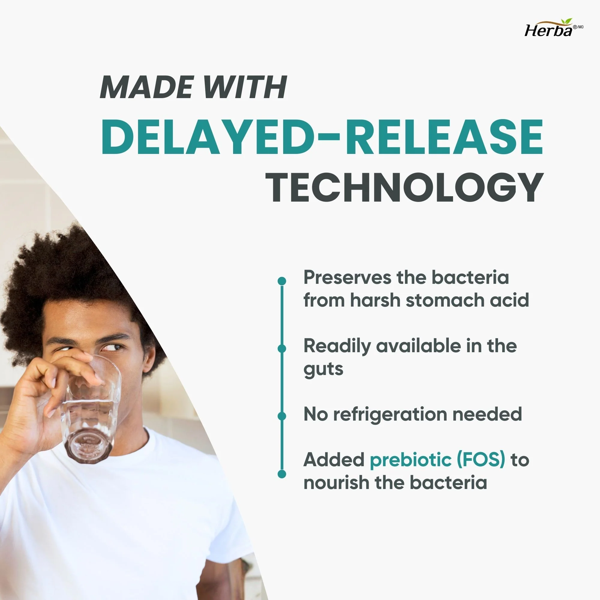 Lactobacillus Reuteri 50B CFU – 60 DR Capsules | With Prebiotic FOS | Made in Canada - Image 5