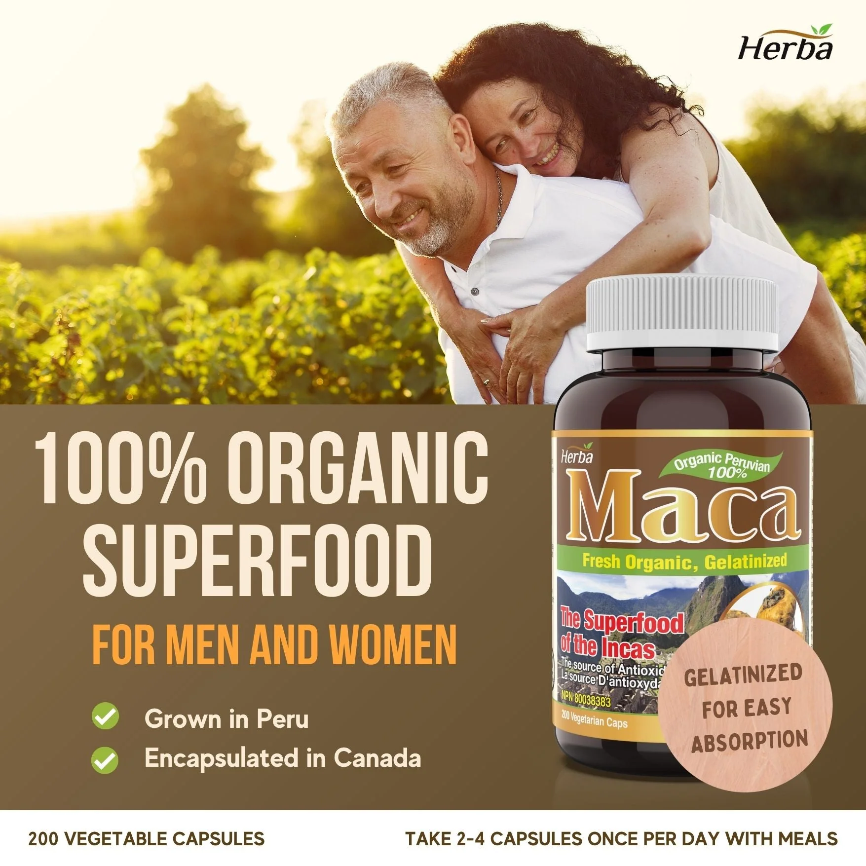 Organic Peruvian Maca Capsules - 500mg, 200 Capsules - Image 5