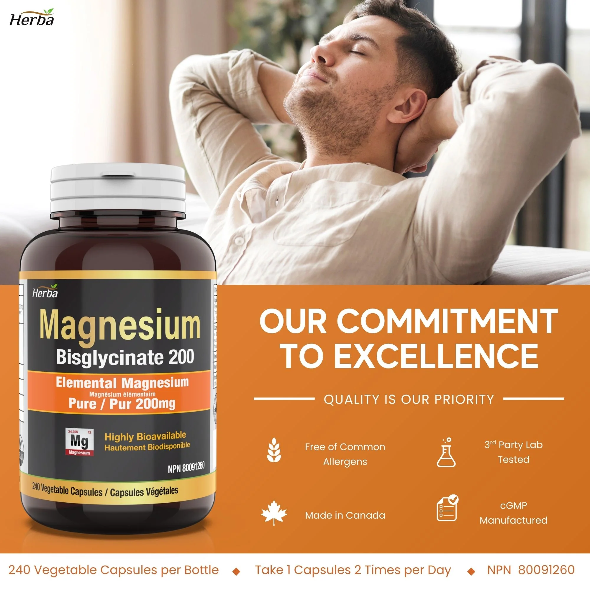 Magnesium Bisglycinate 200mg - 240 Vegetable Capsules - Image 8