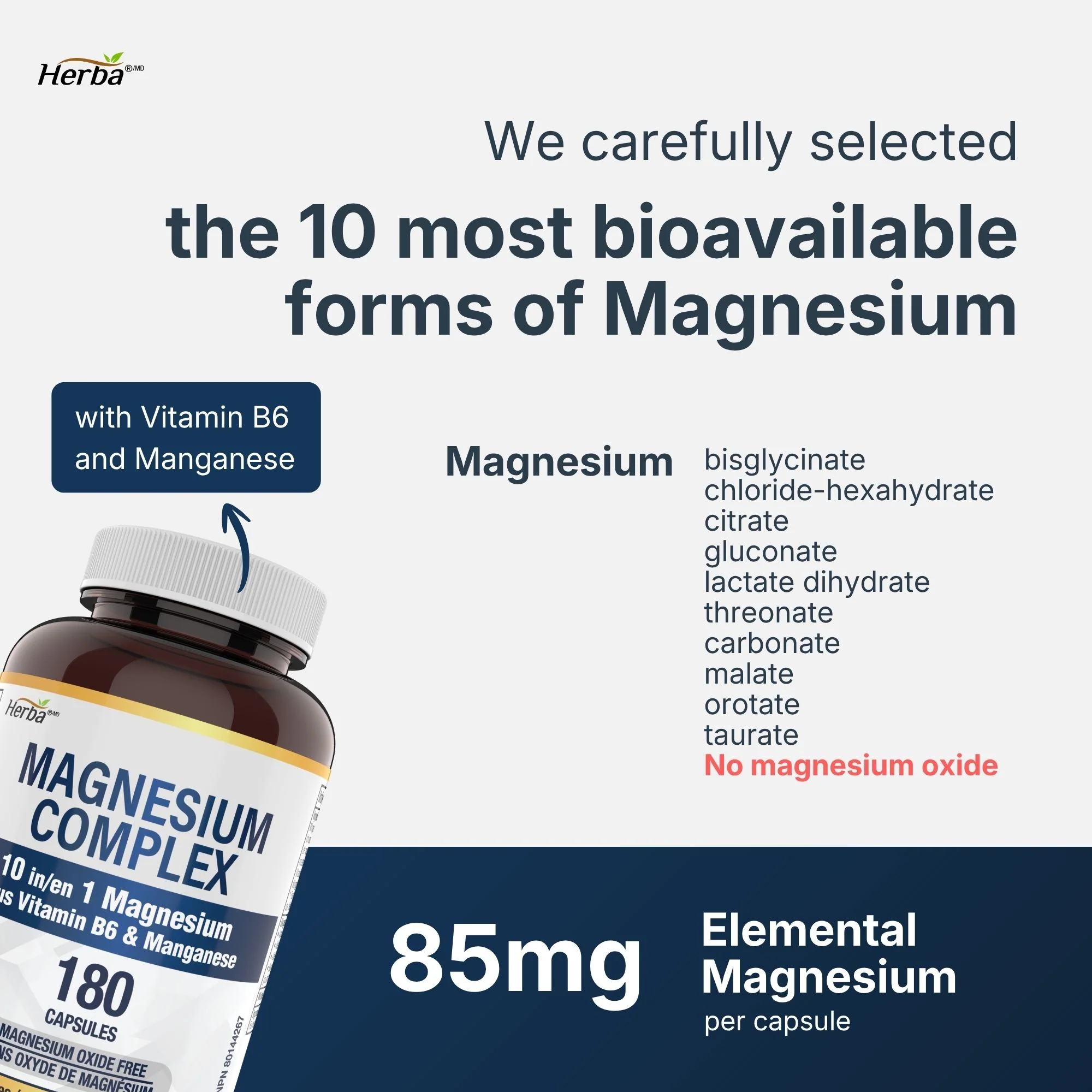Magnesium Complex 10 in 1 – 180 Capsules | Magnesium Oxide Free | Made in Canada - Image 4