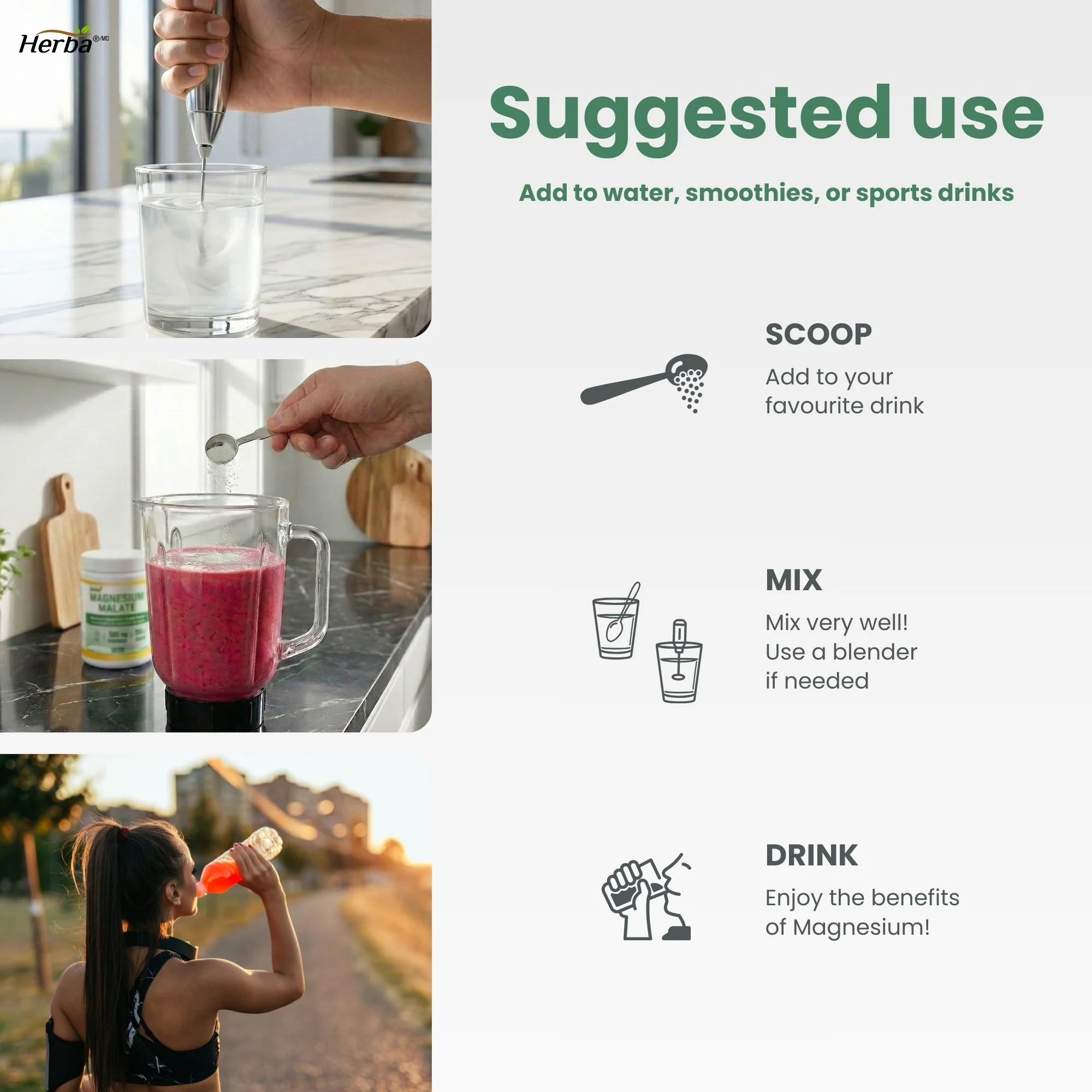 Magnesium Malate Powder 300g – 120 Servings | 4 Month Supply | 100% Pure Unflavoured Magnesium Malate | Made in Canada - Image 6