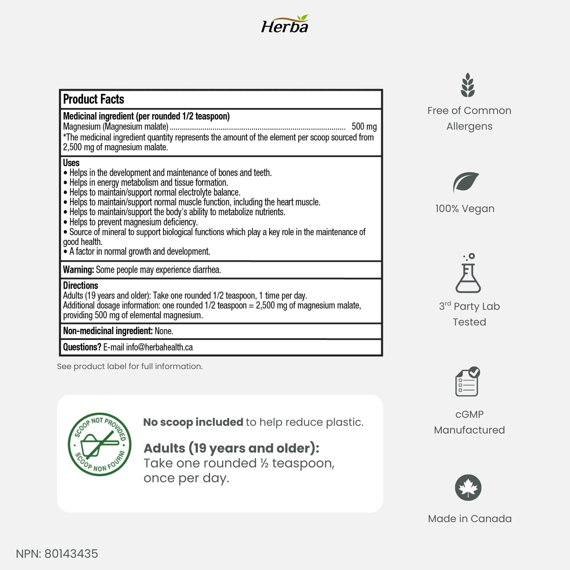 Magnesium Malate Powder 300g – 120 Servings | 4 Month Supply | 100% Pure Unflavoured Magnesium Malate | Made in Canada - Image 9