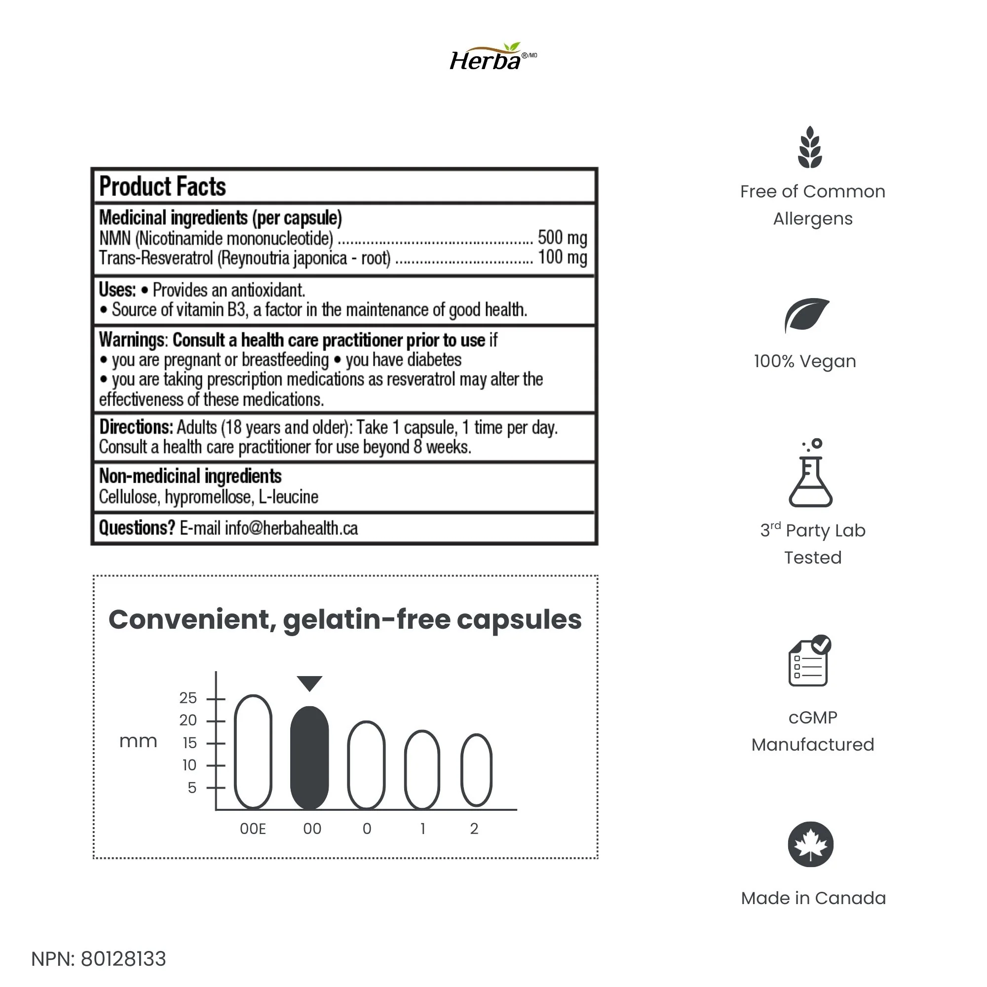 NMN Supplement + Resveratrol - 600mg | Made in Canada | 60 Vegetable Capsules - Image 7