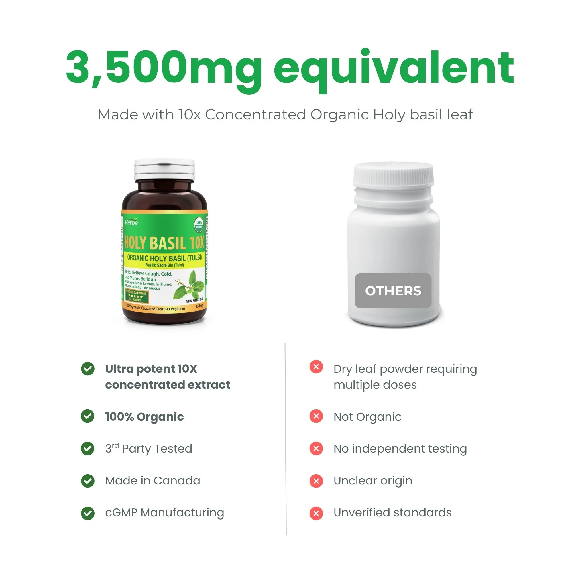 Organic Holy Basil Capsules – 350mg | 120 Vegetable Capsules - Image 8