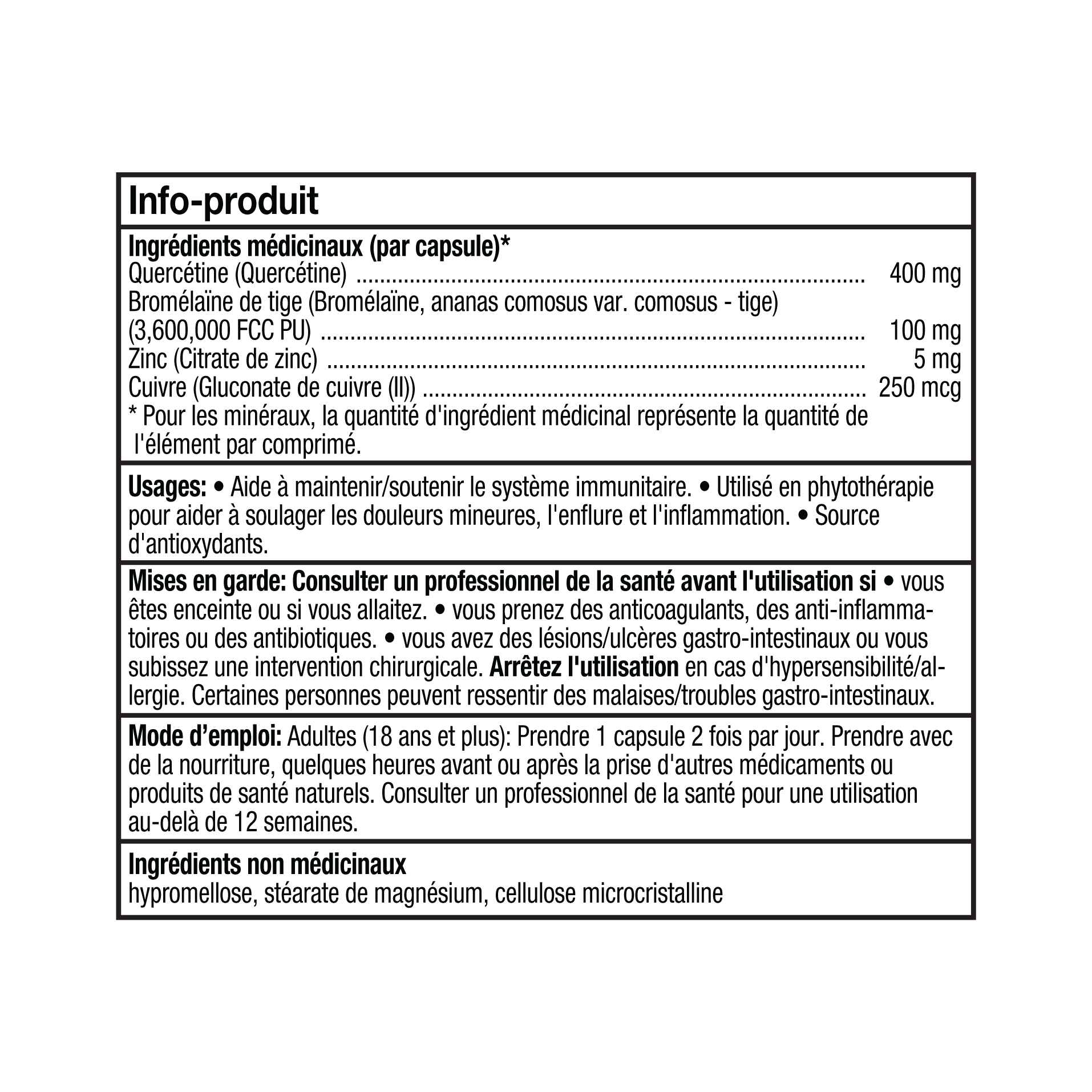 Quercetin with Bromelain, Zinc & Copper - 180 Capsules - Image 3