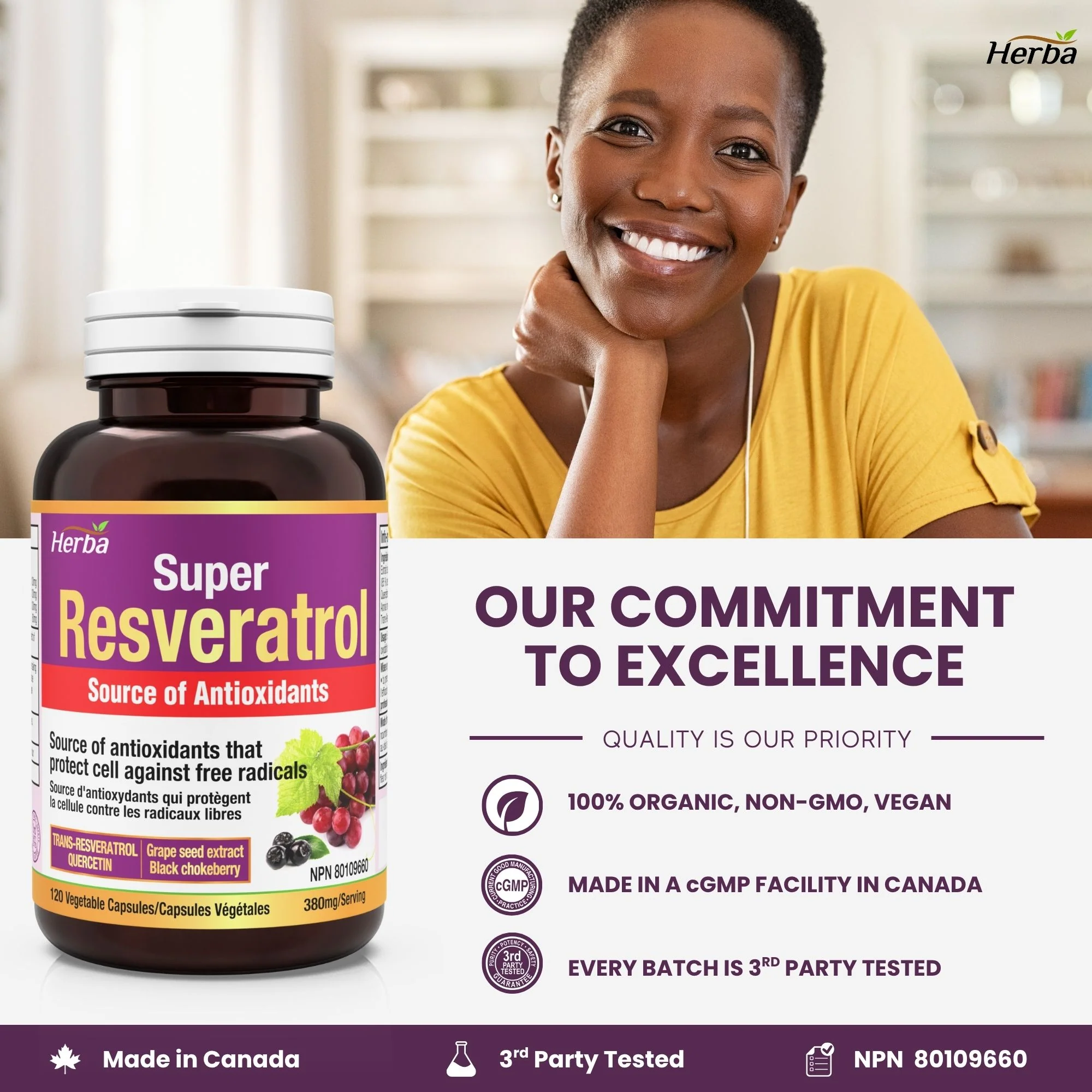 Resveratrol Supplement - 120 Capsules | Trans-Resveratrol with Echinacea, Quercetin, Grape Seed Extract, and Aronia - Image 7
