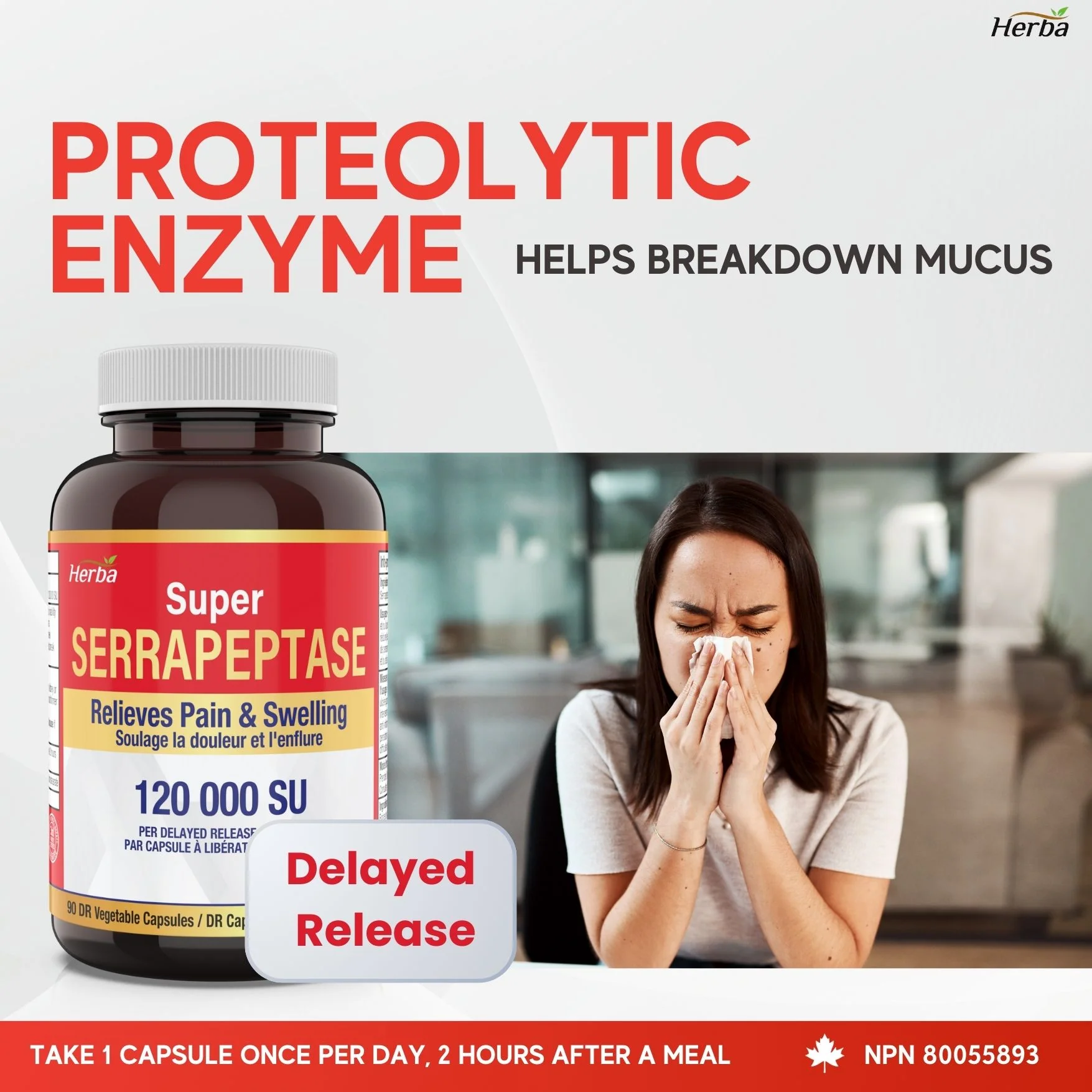 Serrapeptase 120,000 SU - 90 Vegetable Capsules - Image 4