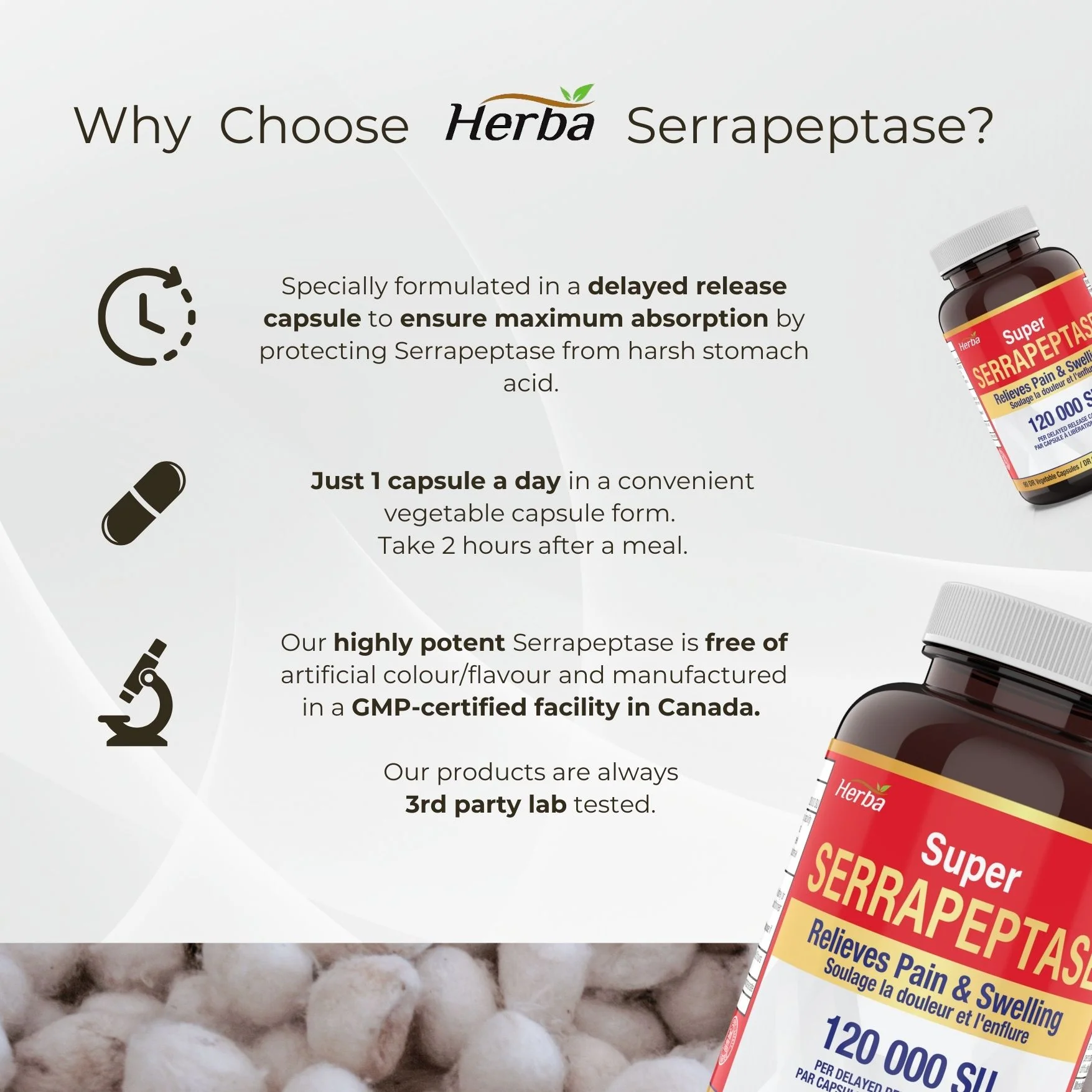 Serrapeptase 120,000 SU - 90 Vegetable Capsules - Image 5