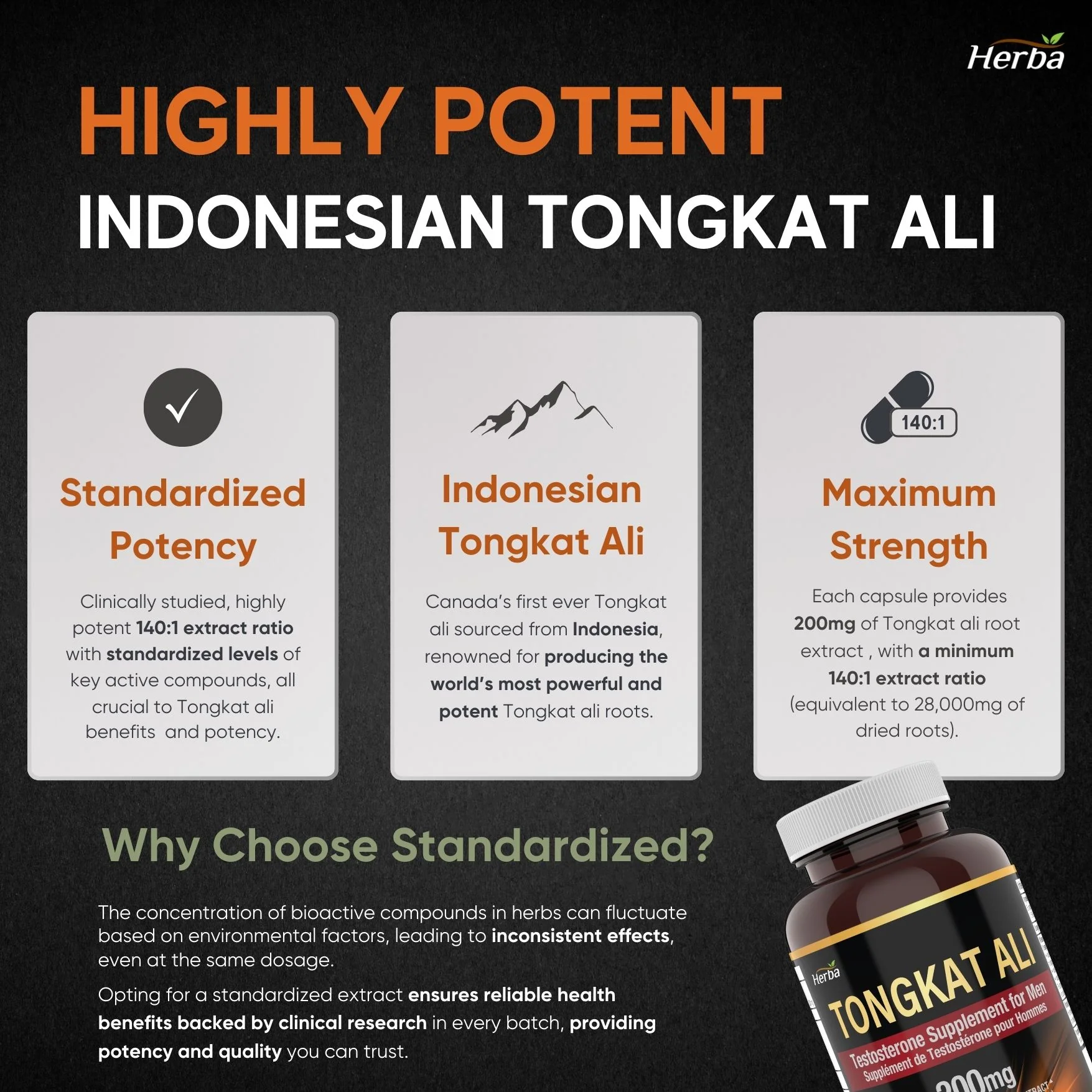 Pure Tongkat Ali Supplement for Men 200mg – 90 Capsules | Indonesian Tongkat-ali  Extract | Made in Canada - Image 5