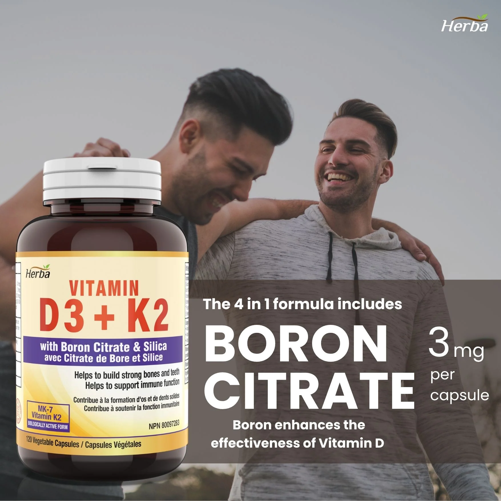 Vitamin D3 + K2 with Boron Supplement - 120 Vegetable Capsules | Vitamin K2 MK-7 and Vitamin D3 1000 IU - Image 5