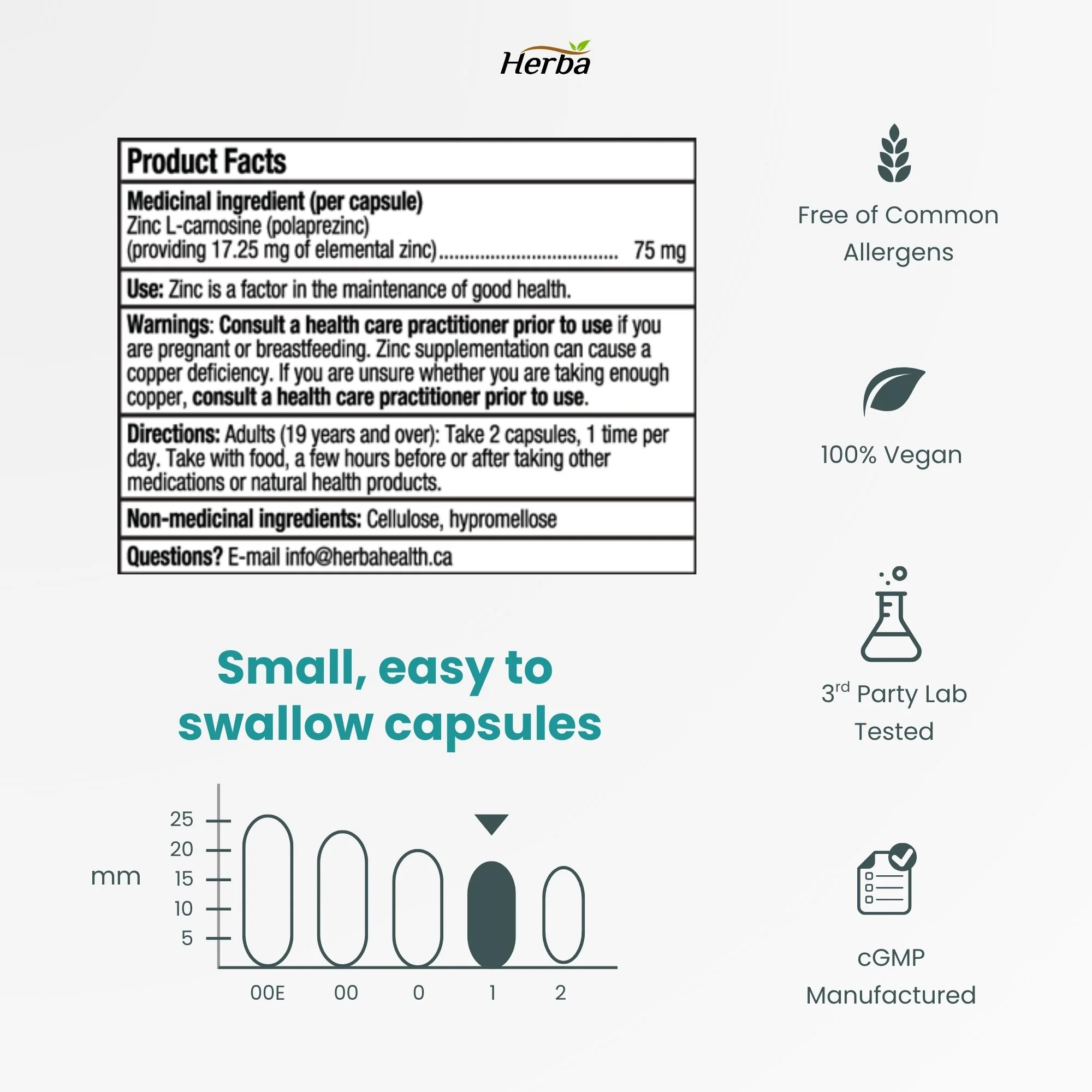 Zinc Carnosine Supplement – 90 Capsules | 150mg Per Serving (75mg Per Capsules) | Made in Canada - Image 8