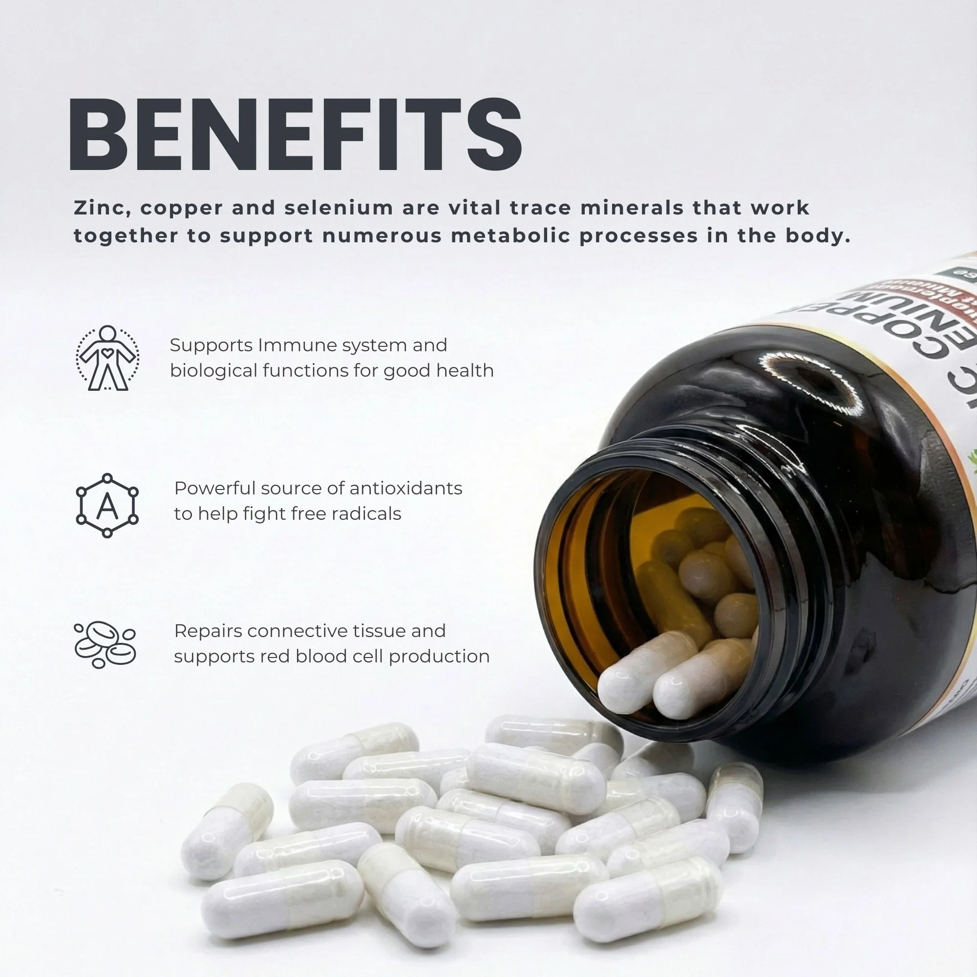 Zinc Copper Selenium Supplement - 180 Capsules | Made in Canada - Image 6