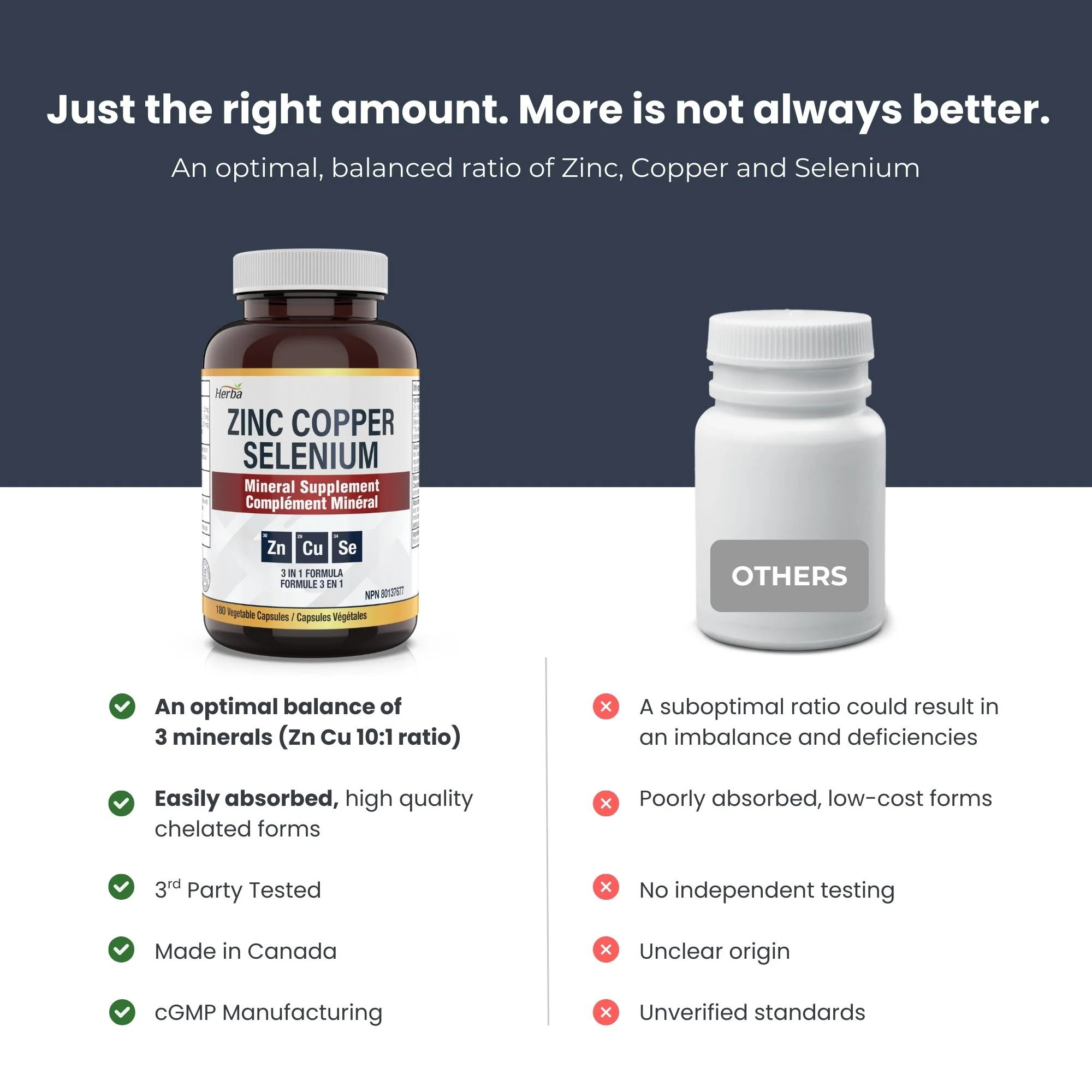 Zinc Copper Selenium Supplement - 180 Capsules | Made in Canada - Image 8